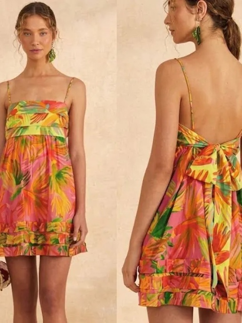 FARM Rio mixed painted birds, mini dress multicolor NEW